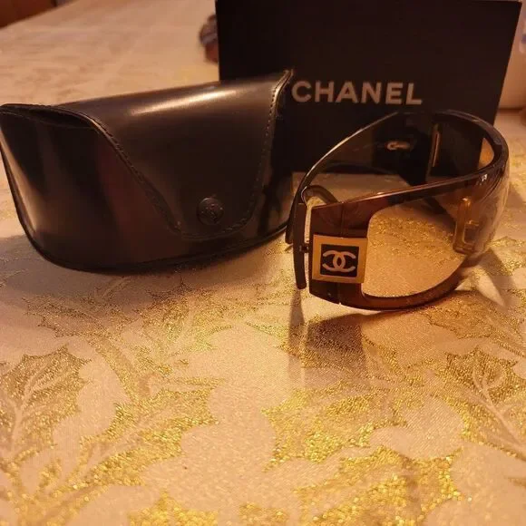 Chanel CC 5086 Brown Sunglasses Ski Sport Mask Shield Authentic display picture 1
